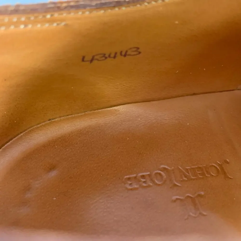JOHN LOBB Size 9 Camel Leather Pointed Toe Lace Up Shoes